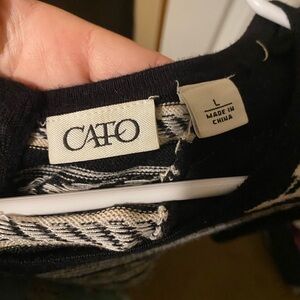 Cato Black and White Knit Sweater Dress